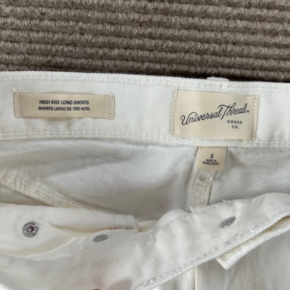 Universal Thread Womens High Rise Long Shorts White Denim Relaxed Fit Size 8 NWT - Picture 11 of 14